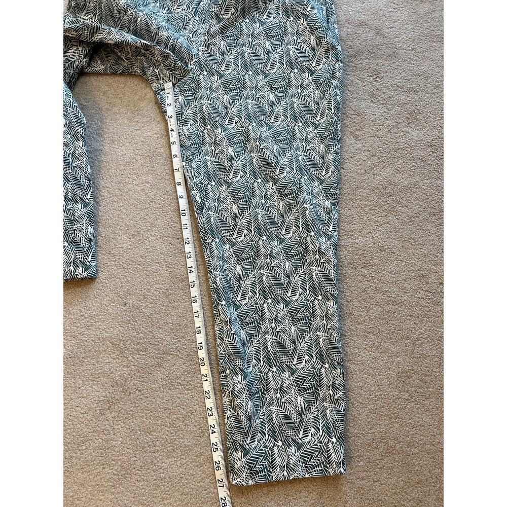 Talbots Chatham Curvy Palm Leaf Print Pants Size 16 Side Zip Stretch Straight - Picture 9 of 9